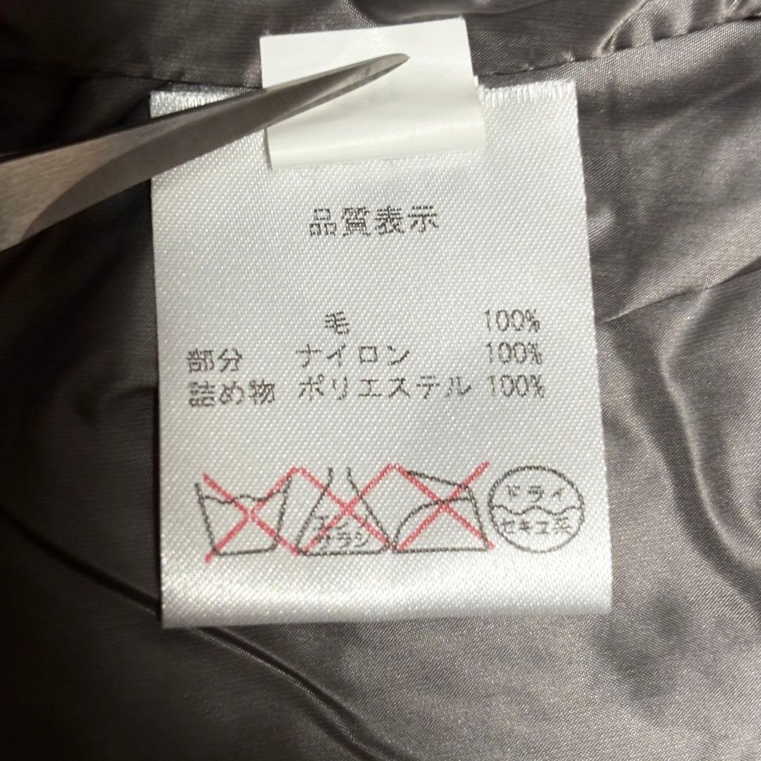 美品 グランサッソ ニット フード 胡桃ボタン ブルゾン グレー 48/L