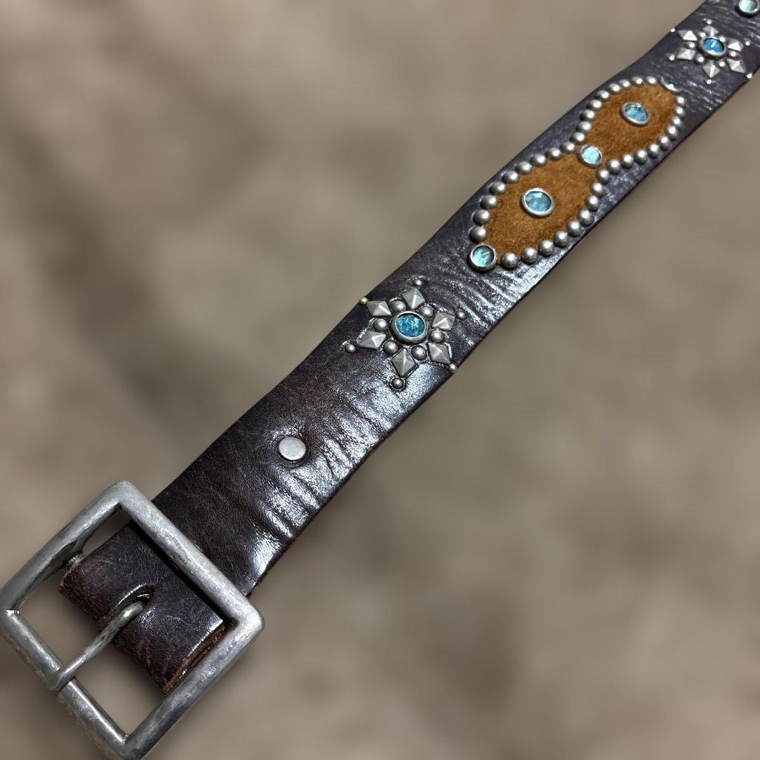 34inch ピーナッツ HTC レザースタッズベルト