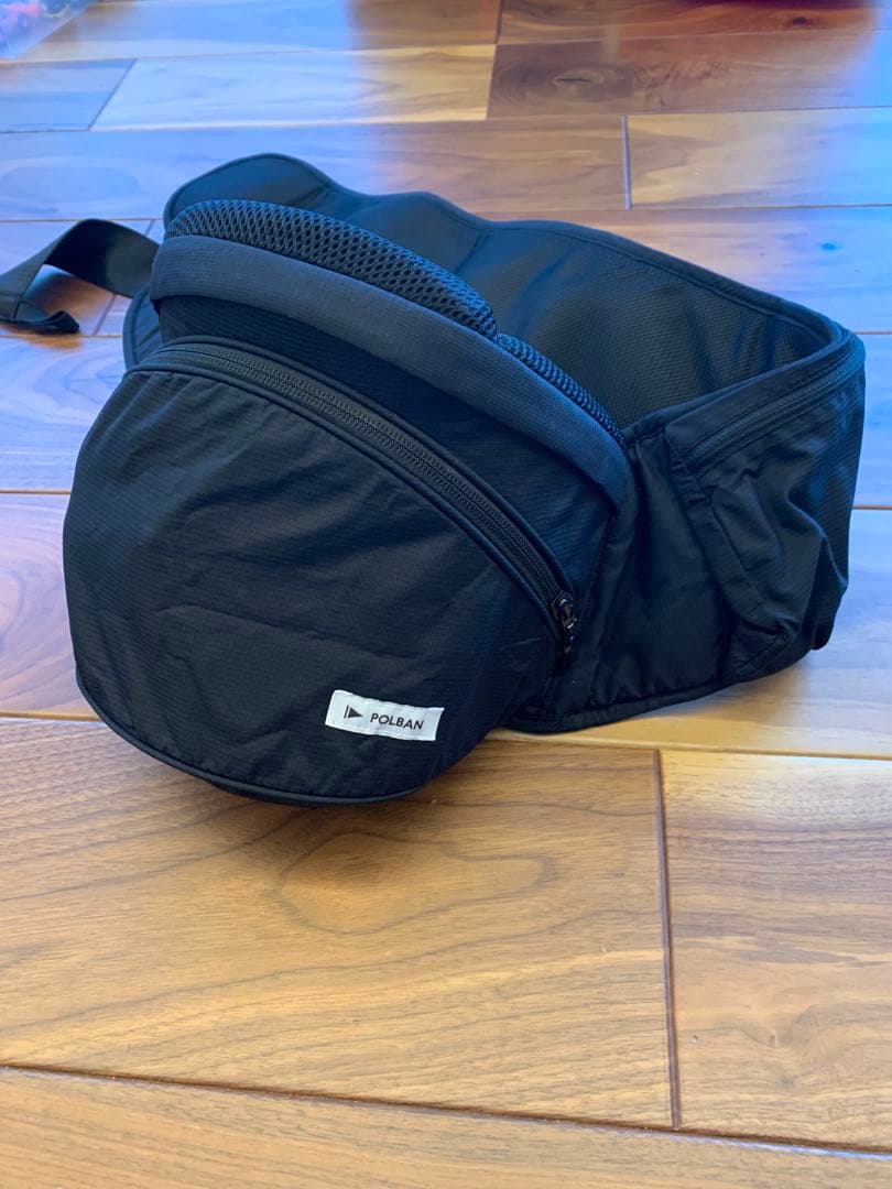 【POLBAN ADVANCE】 ヒップシート　ブラック　シングルショルダー付き