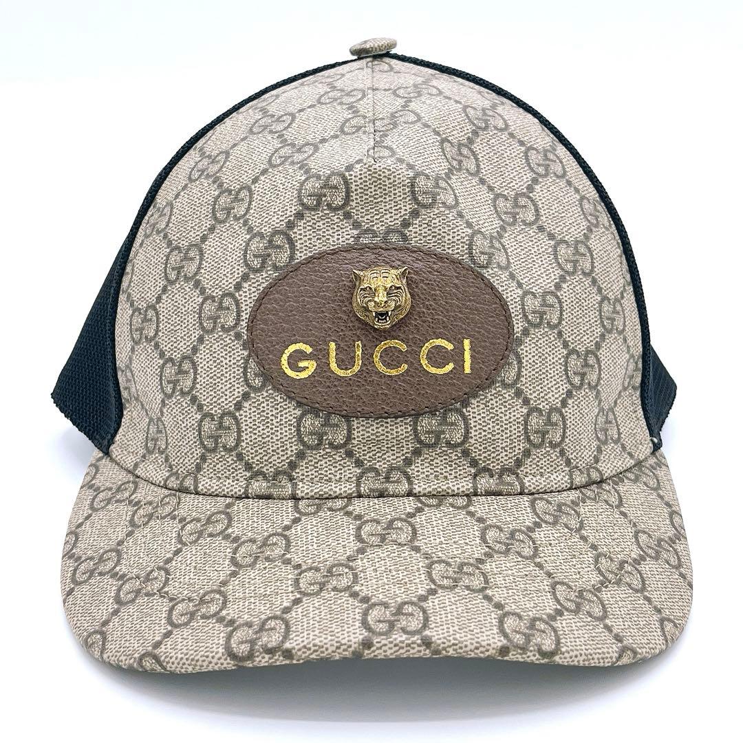 グッチ 426887 GGスプリーム タイガー キャップ　メッシュ　ユニセックス