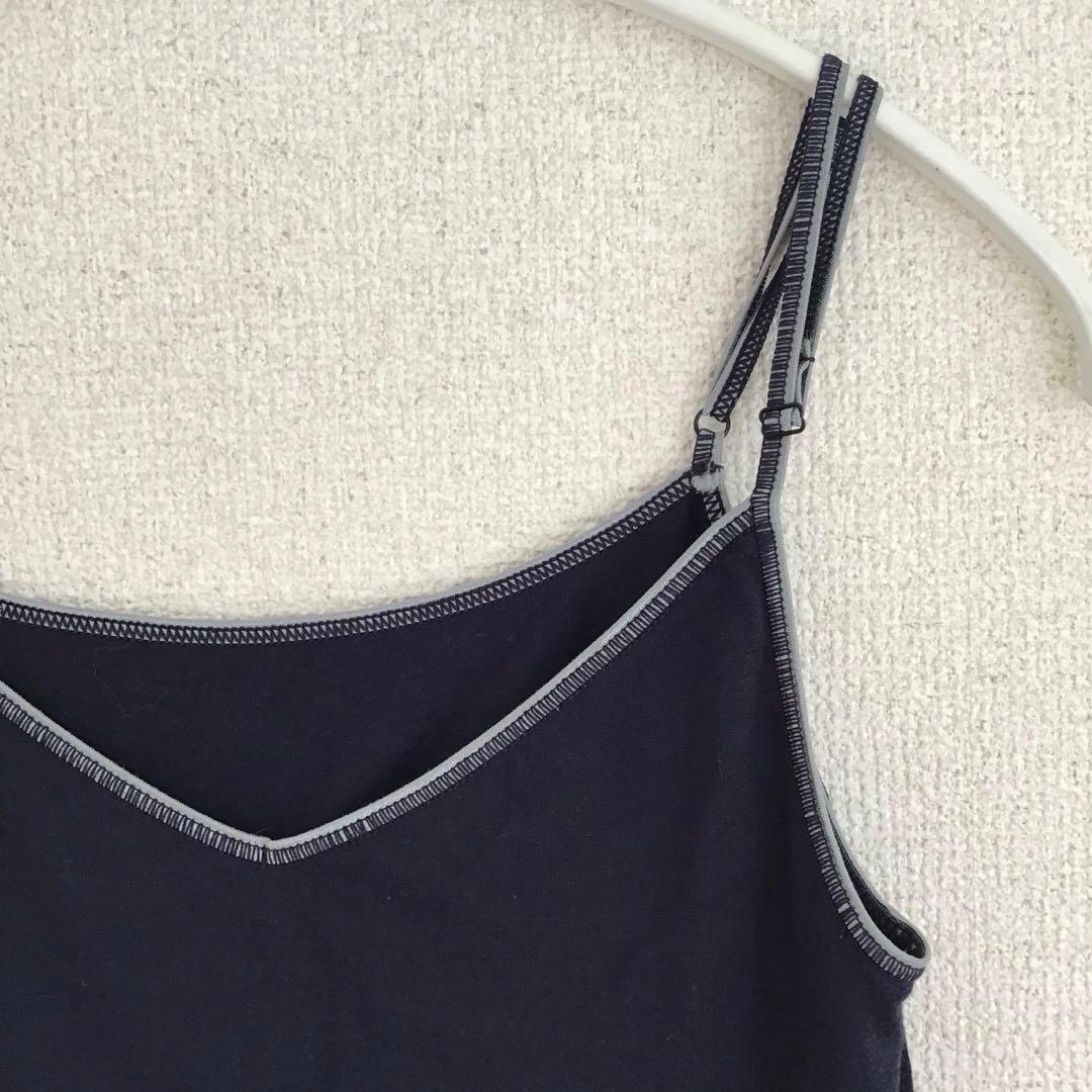 YARN メリノウール　ブラキャミソール　紺色（M〜L）