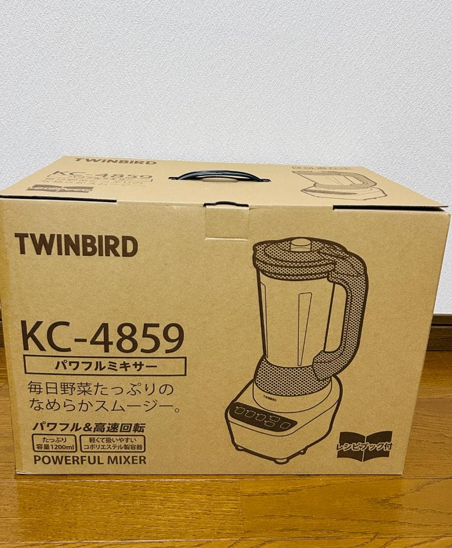 【新品・未使用】ツインバード パワフルミキサー レッド KC-4859R