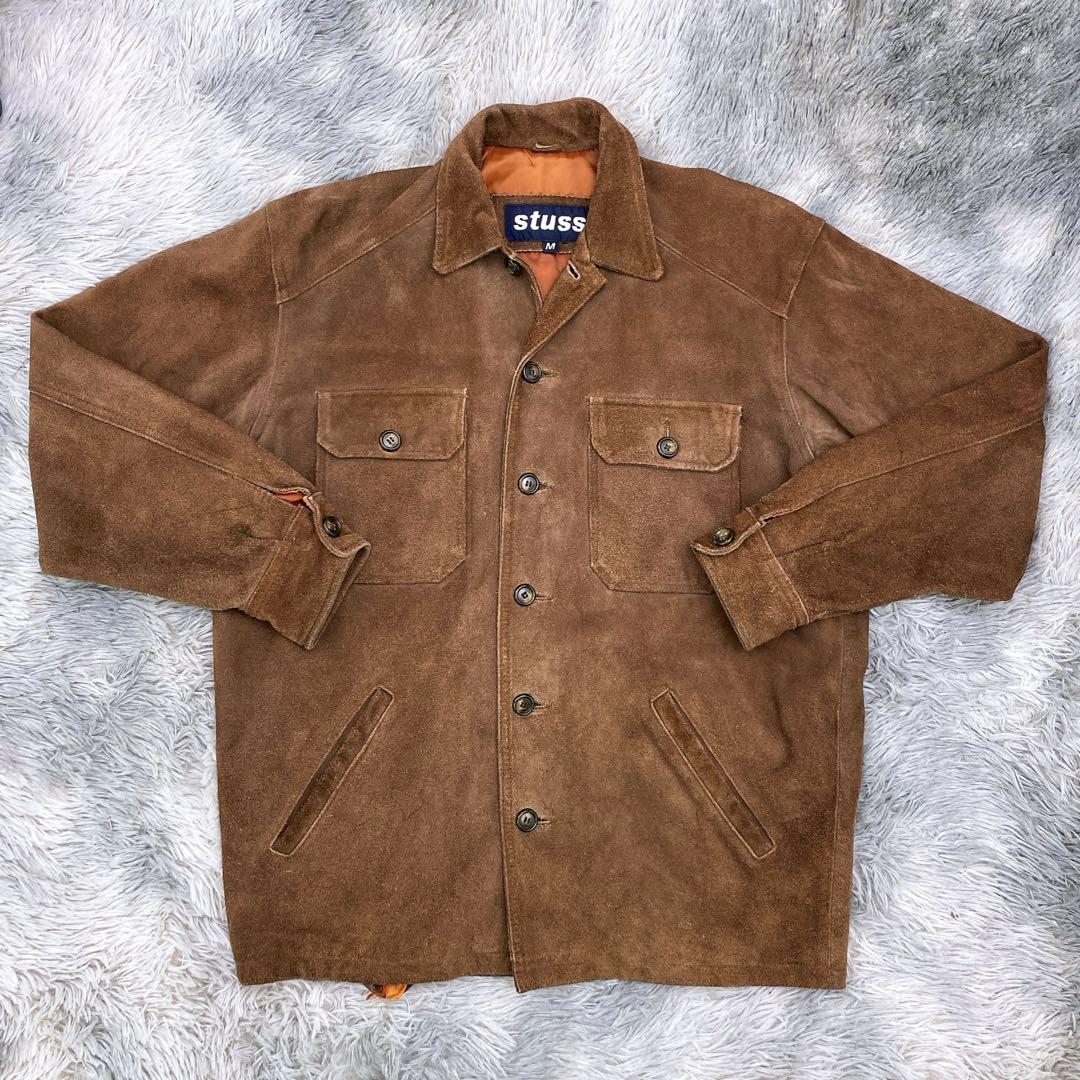 OLD STUSSY 紺タグ　スウェードレザージャケット ブラウン