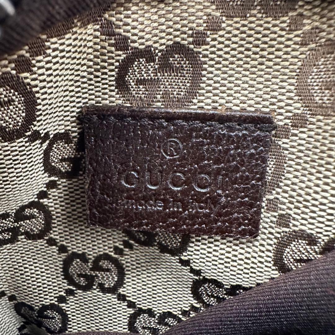 【極美品】GUCCI ボディバッグ ウエストポーチ GG キャンバス ブラウン