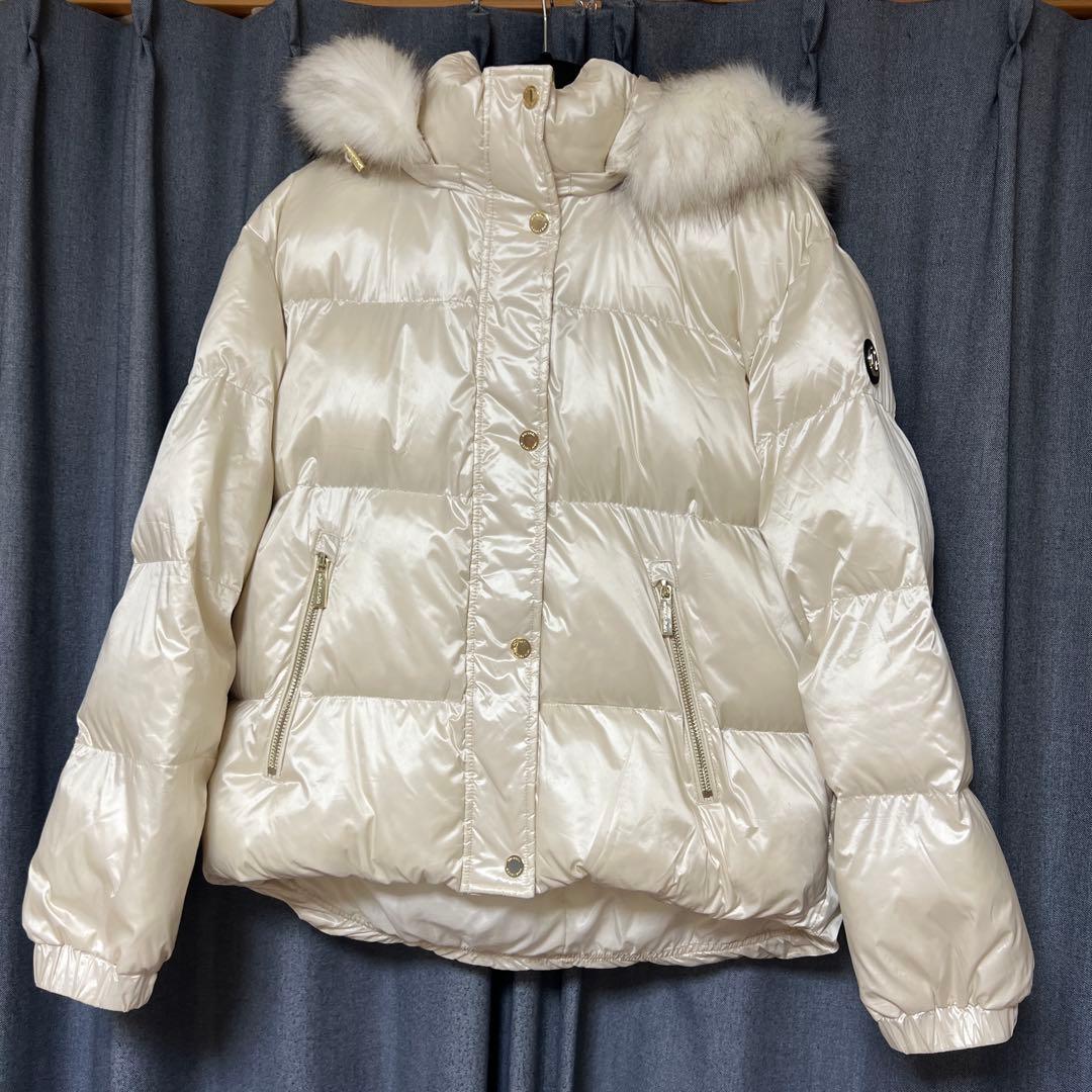 MICHEAL KORS アイボリー ダウンジャケット フード付き