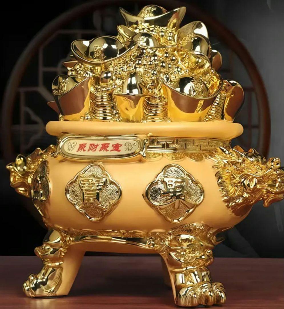 開運絵画　❀限定品❀黄金元宝金爆貯金箱❀