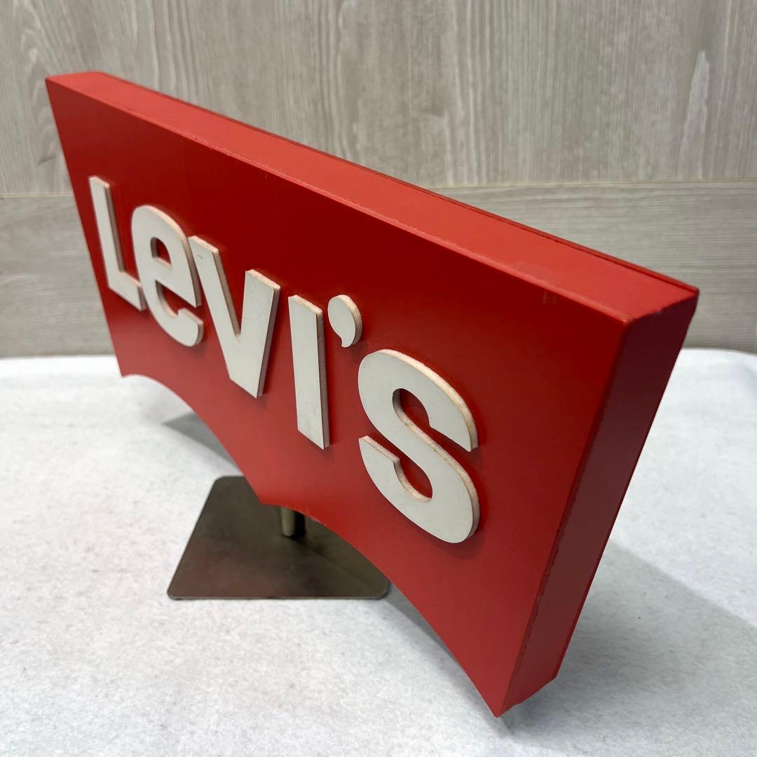 Levi's ロゴサイン 赤 回転式 リーバイス 看板 レア 非売品