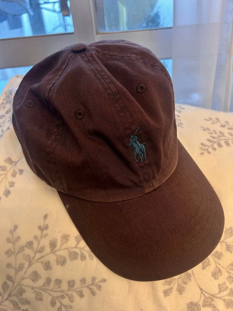 POLO 刺繍ブラウンキャップ
