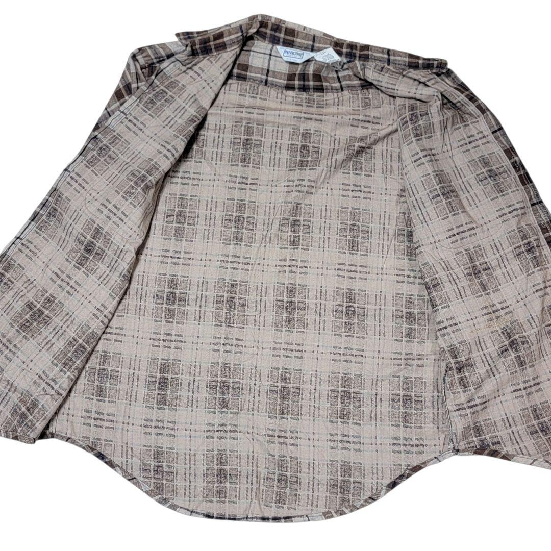 希少色 マルチブラウン USA製 FIVE BROTHER ネルシャツ L