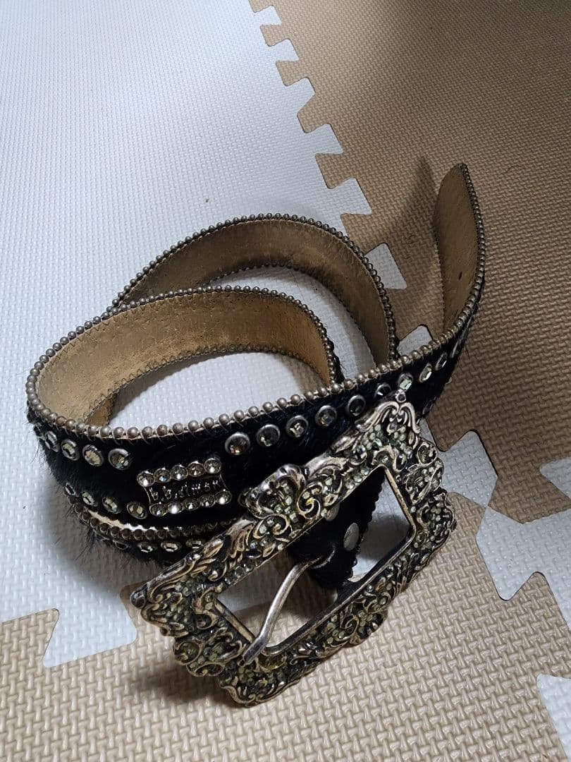 b.b.simon ストーン付きレザーベルト