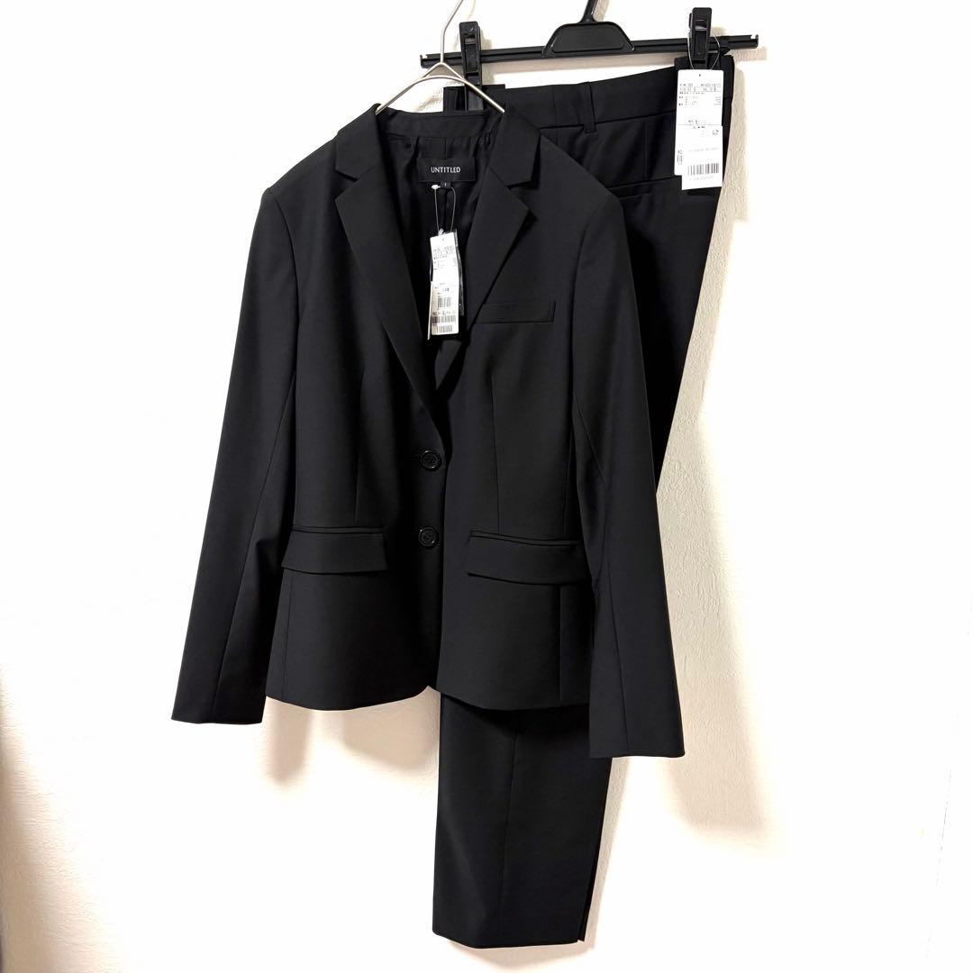 新品 UNTITLED テラードジャケット パンツ スーツ S ブラック
