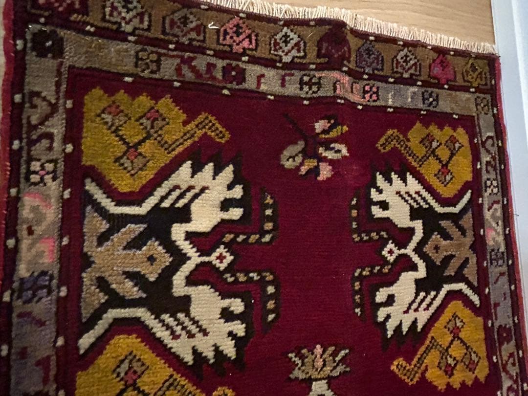 トライバルラグ・トルコヴィンテージラグ・ウール約96×48cm