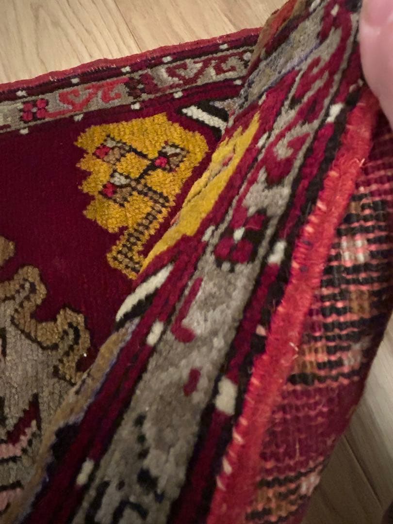 トライバルラグ・トルコヴィンテージラグ・ウール約96×48cm