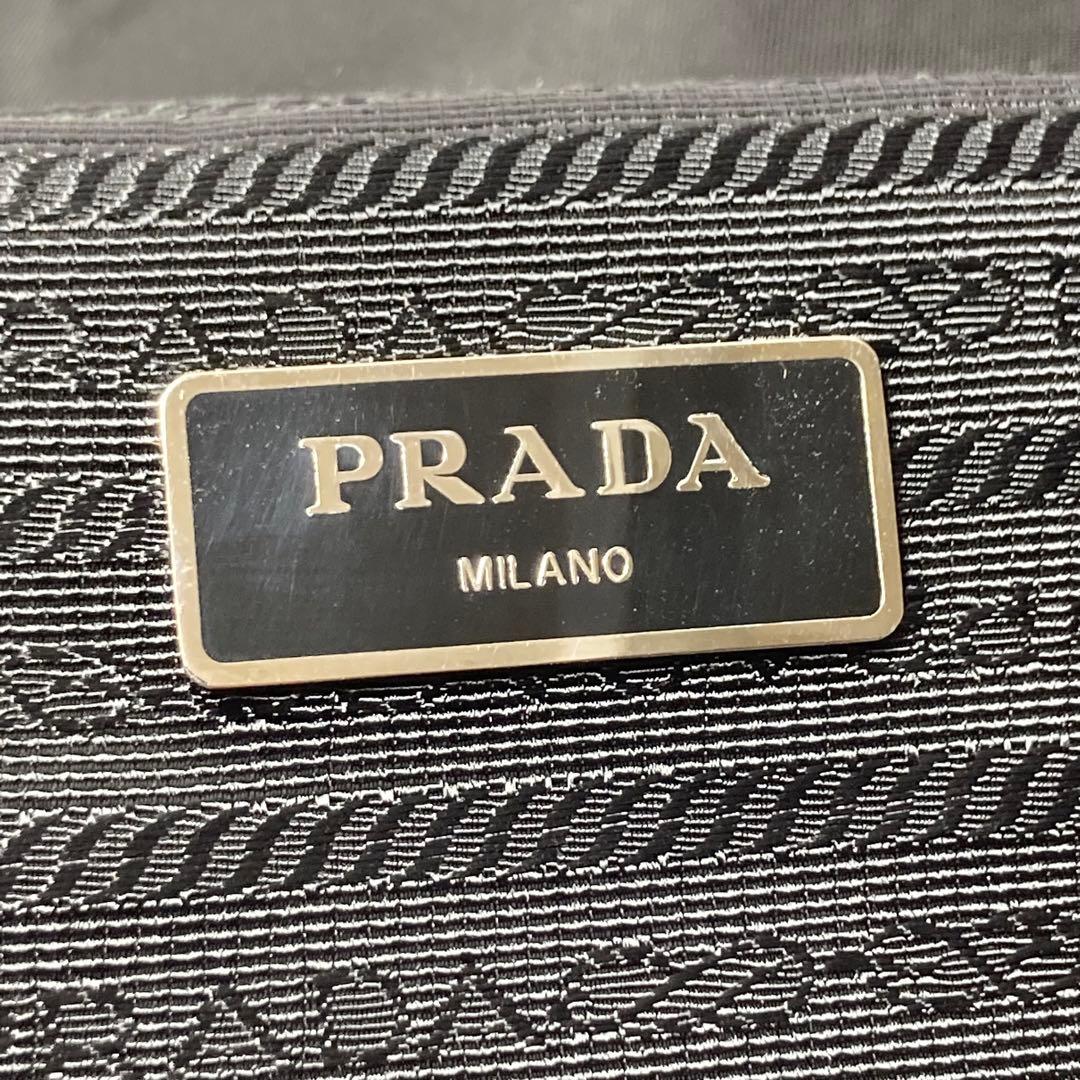 E9206 美品 プラダ PRADA ロゴプレート ウエストポーチ ナイロン