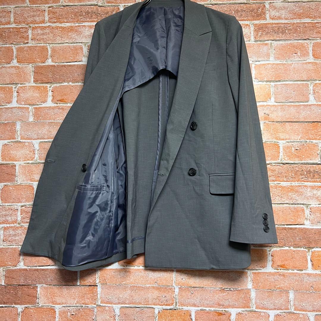 (現行品)スーツセレクト　ダブルスーツパンツセットアップ　洗える　ストレッチ