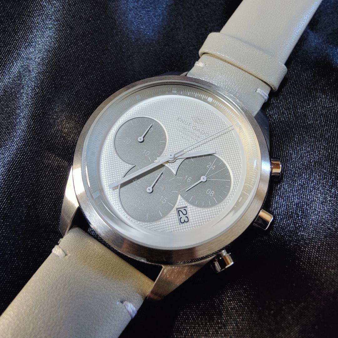 KNUT GADD/クヌートガッド　クロノグラフ 　クォーツ　メンズグレーレザー