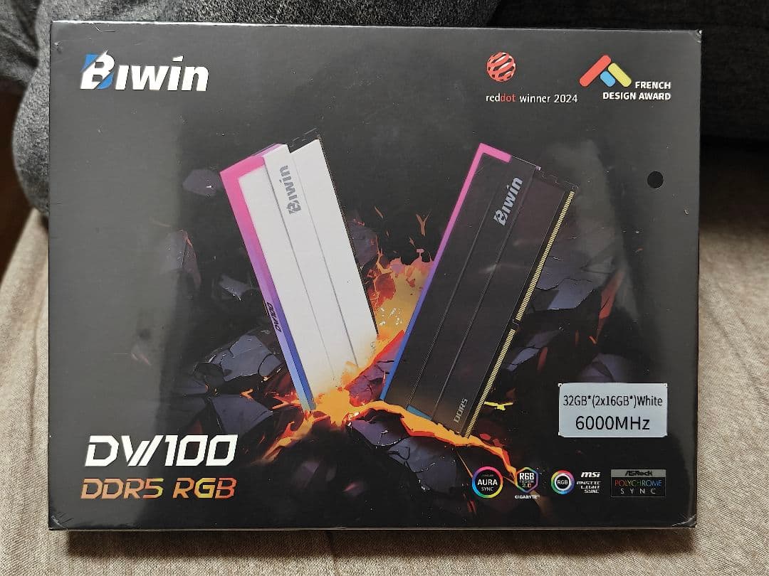Biwin DW100 DDR5メモリ 6000MHz 32GB ホワイト