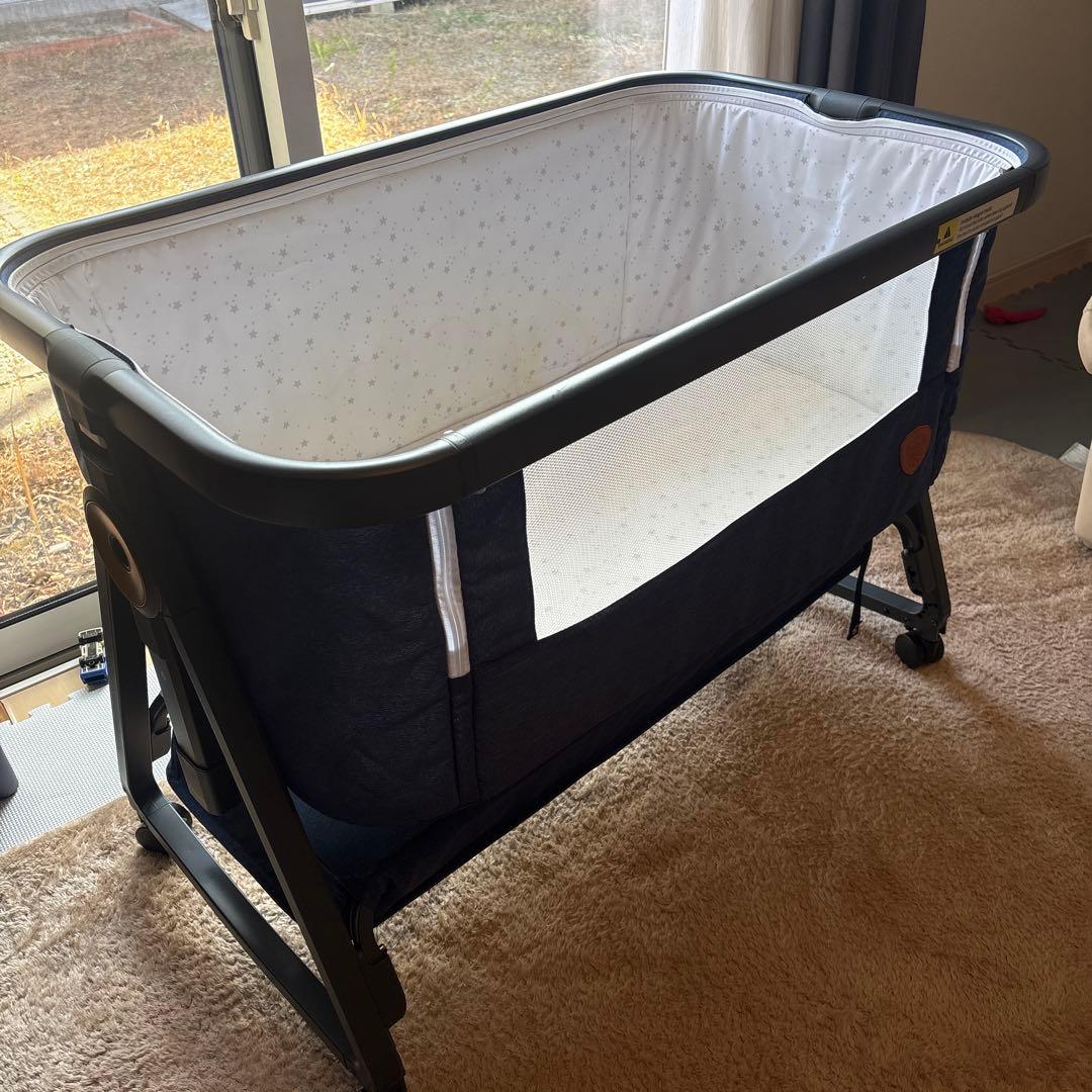 HZDMJ ベビーベッド ネイビー 星柄