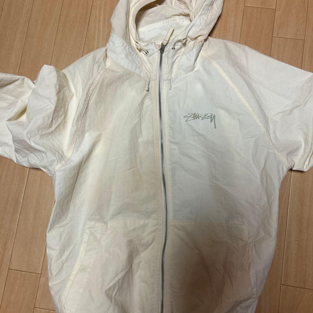 Stüssy ホワイト フード付きジャケット