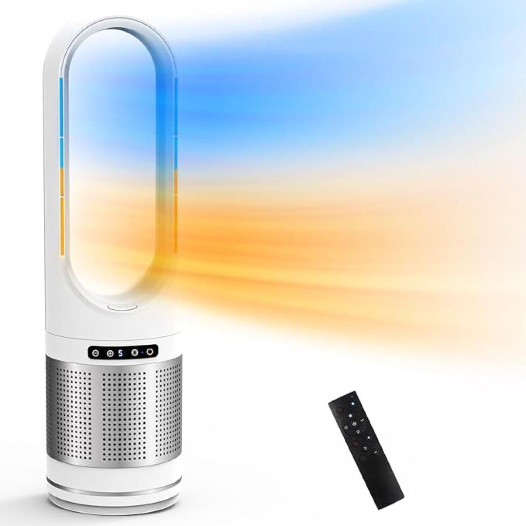 ✨ 【2023冬冷暖両用】セラミックヒーター 羽なし 【温風・冷風・空気浄化 】