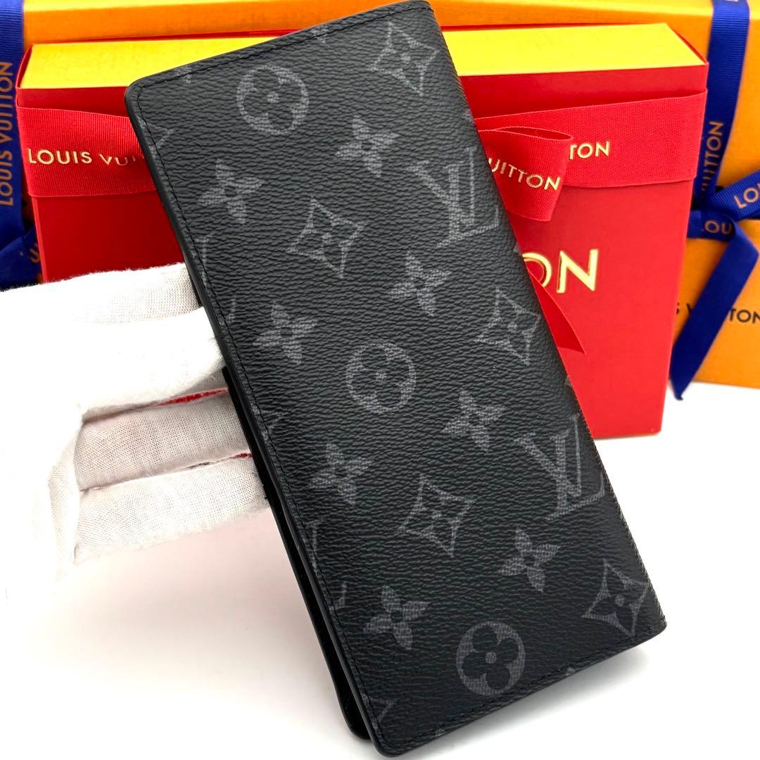 ☆極美品☆箱付☆ルイヴィトン 長財布 モノグラムエクリプス ポルトフォイユブラザ