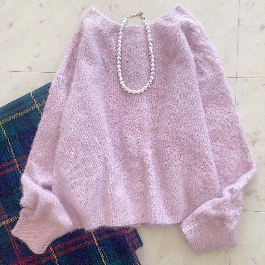 極美品　ラウンジドレス　FURカシミヤ2WAYニット　ふわふわ　カーディガン