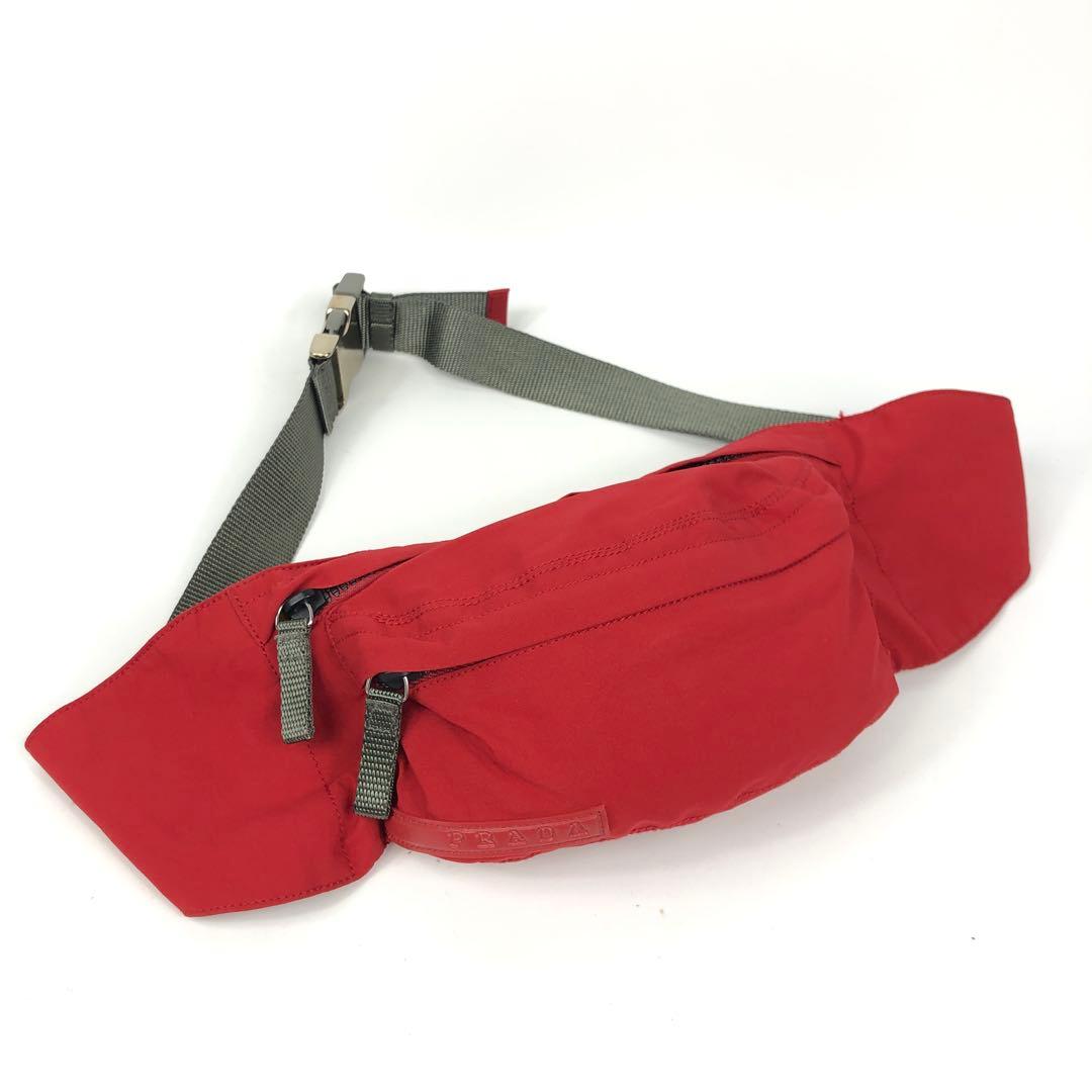 ★6F432 プラダ スポーツ ボディバッグ ウエストポーチ 4VA125 赤