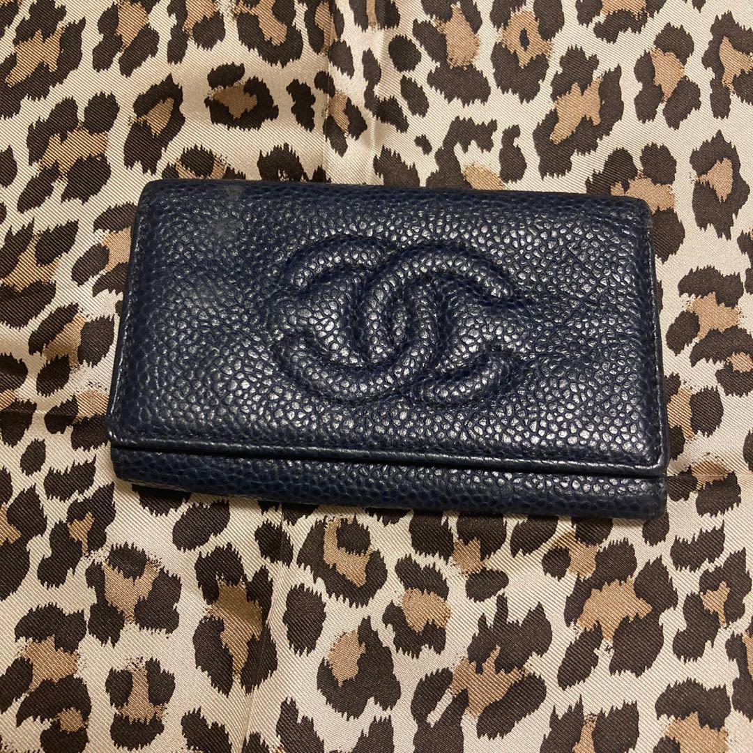 CHANEL ネイビー レザー キーケース