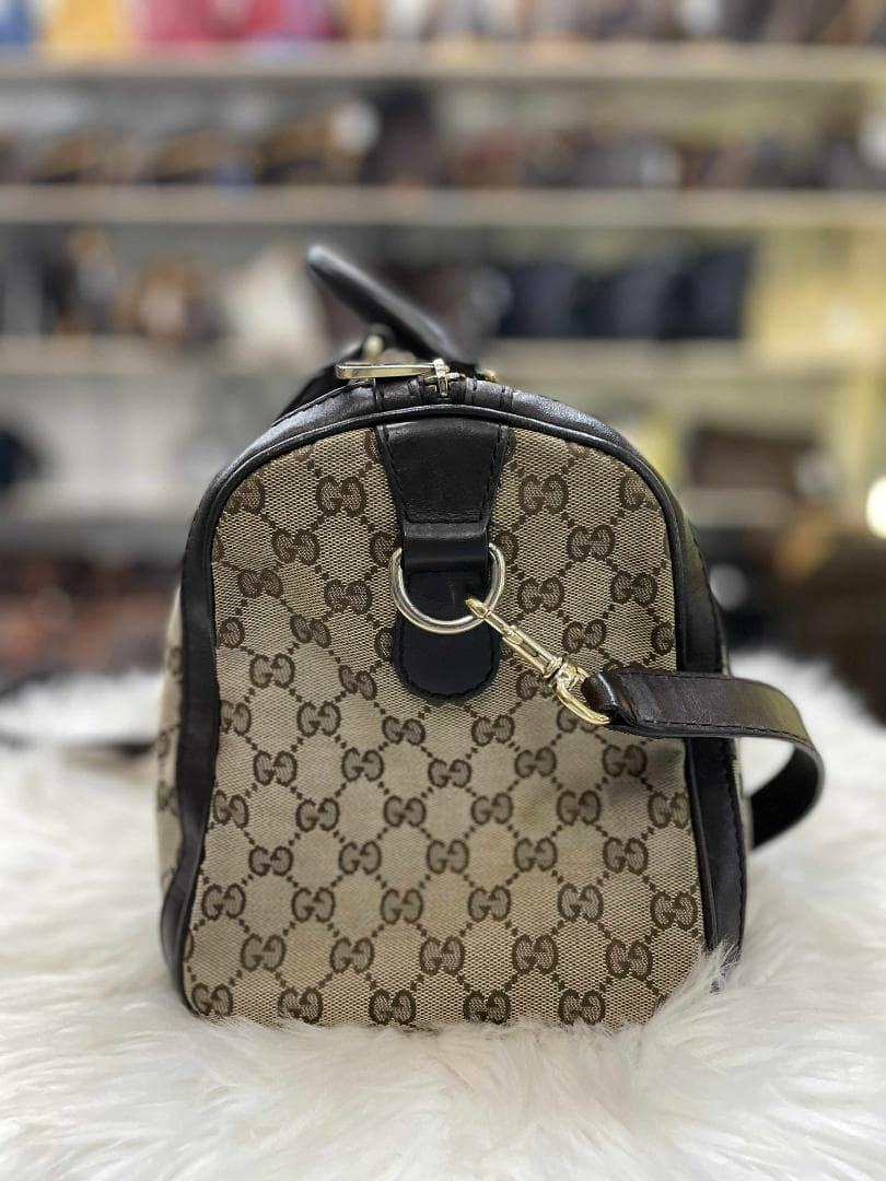 Gucci ボストンバッグ ベージュ/グリーン/レッド