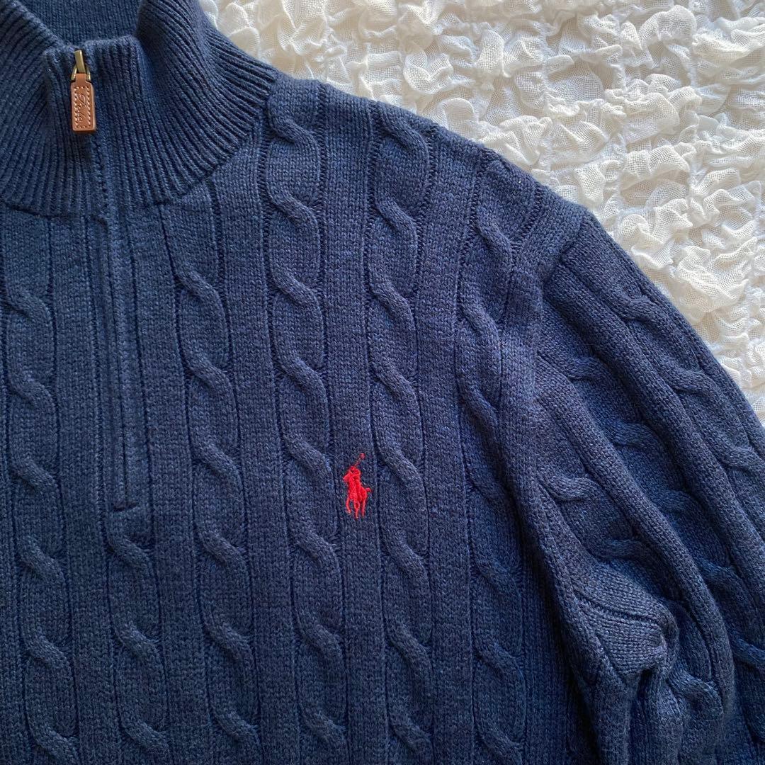 【新品未使用】POLO RALPH LAUREN ハーフジップ ケーブルニット
