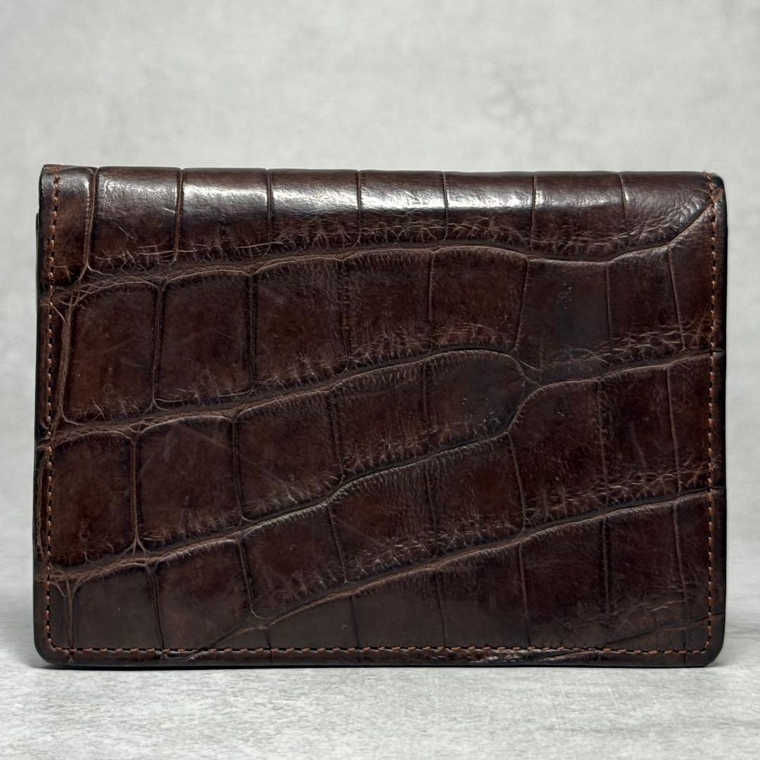極上品 無双仕上げ オーダー品 ガンゾ クロコダイル 名刺入れ ブラウン