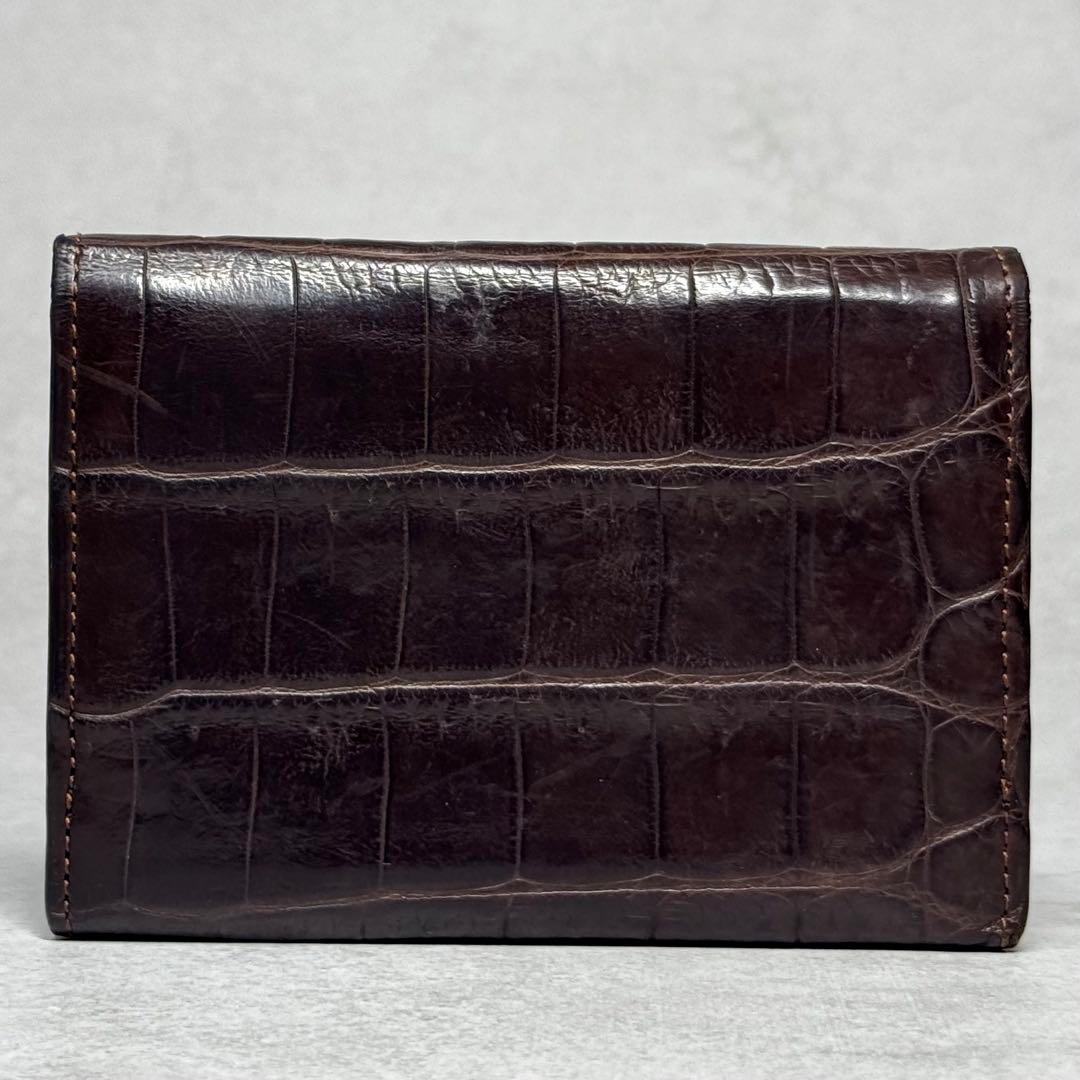 極上品 無双仕上げ オーダー品 ガンゾ クロコダイル 名刺入れ ブラウン