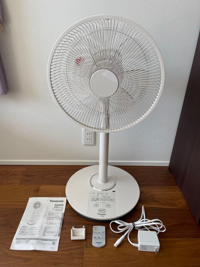 Panasonic 扇風機 F-CW338 白　取扱説明書　リモコン付き　DC