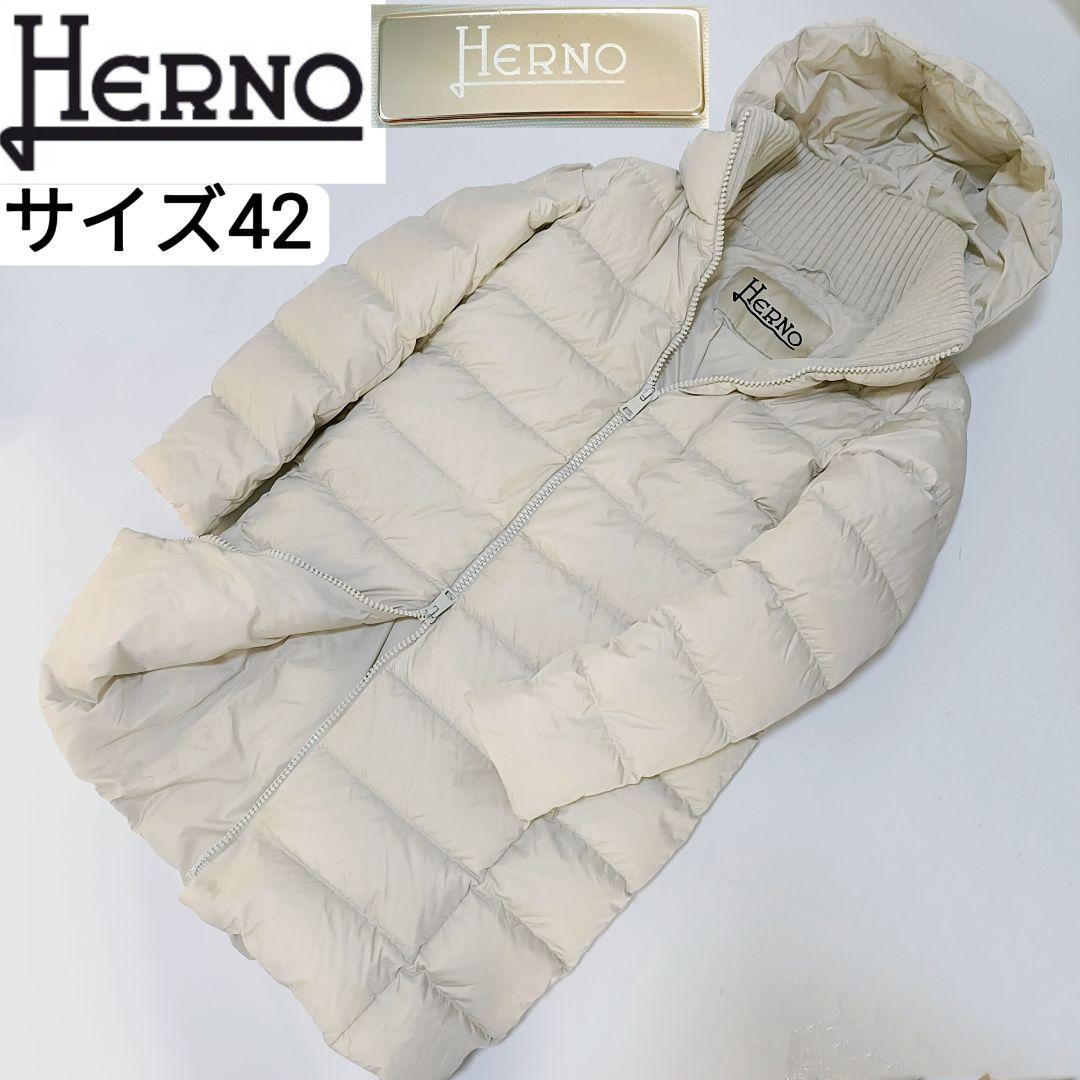 美品　HERNOヘルノ　ポーラテック　フードダウンコート　42 M〜L　異素材
