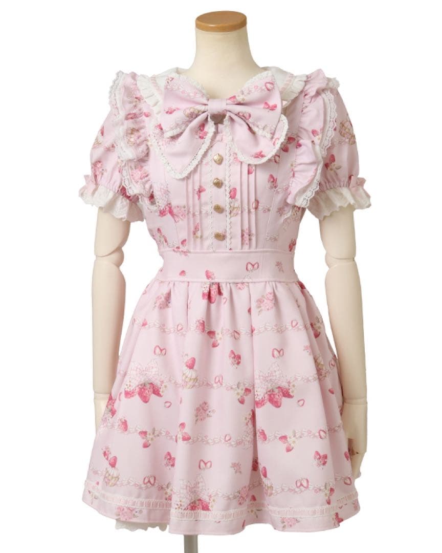 LIZLISA Creamy Berry柄ワンピース ピンク M リズリサ