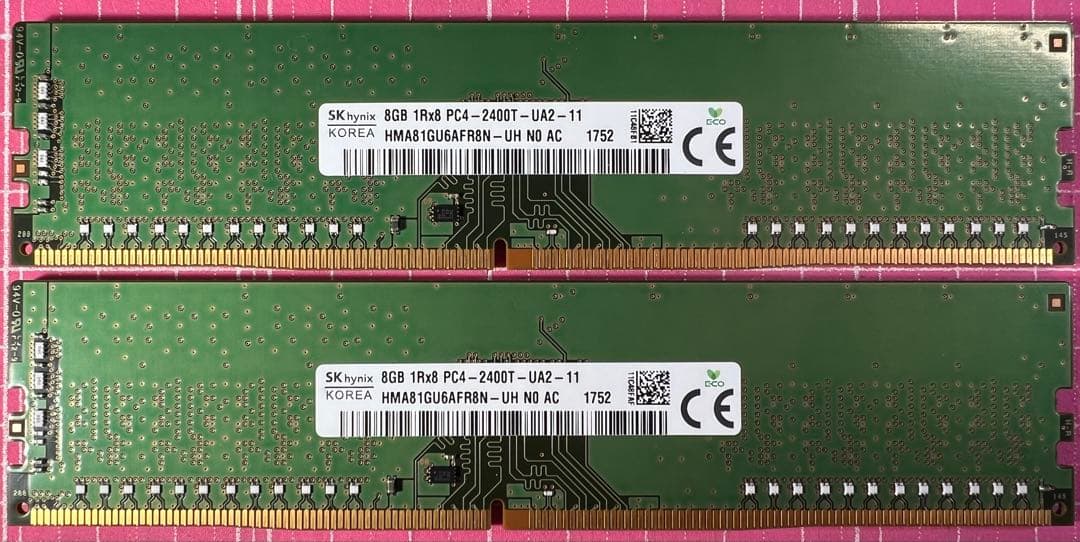SKhynix DDR4 16GBセット8GB 2400MHz x2 DIMM