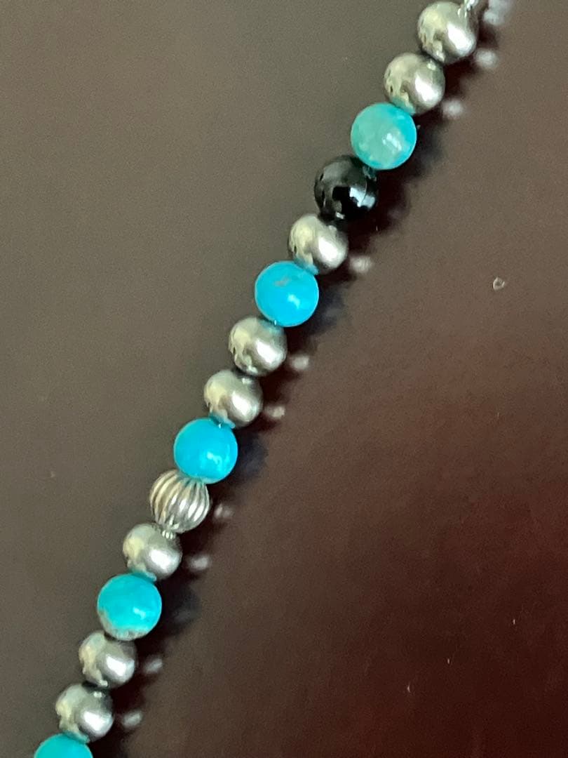 オニキス　ターコイズ　ナバホパール　ネックレス