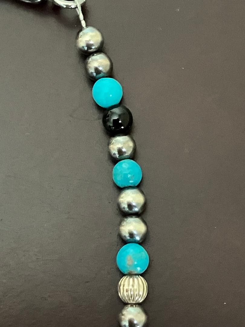 オニキス　ターコイズ　ナバホパール　ネックレス