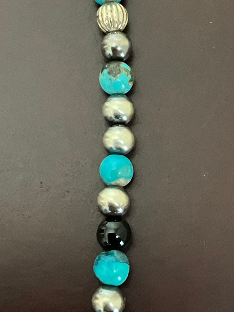 オニキス　ターコイズ　ナバホパール　ネックレス