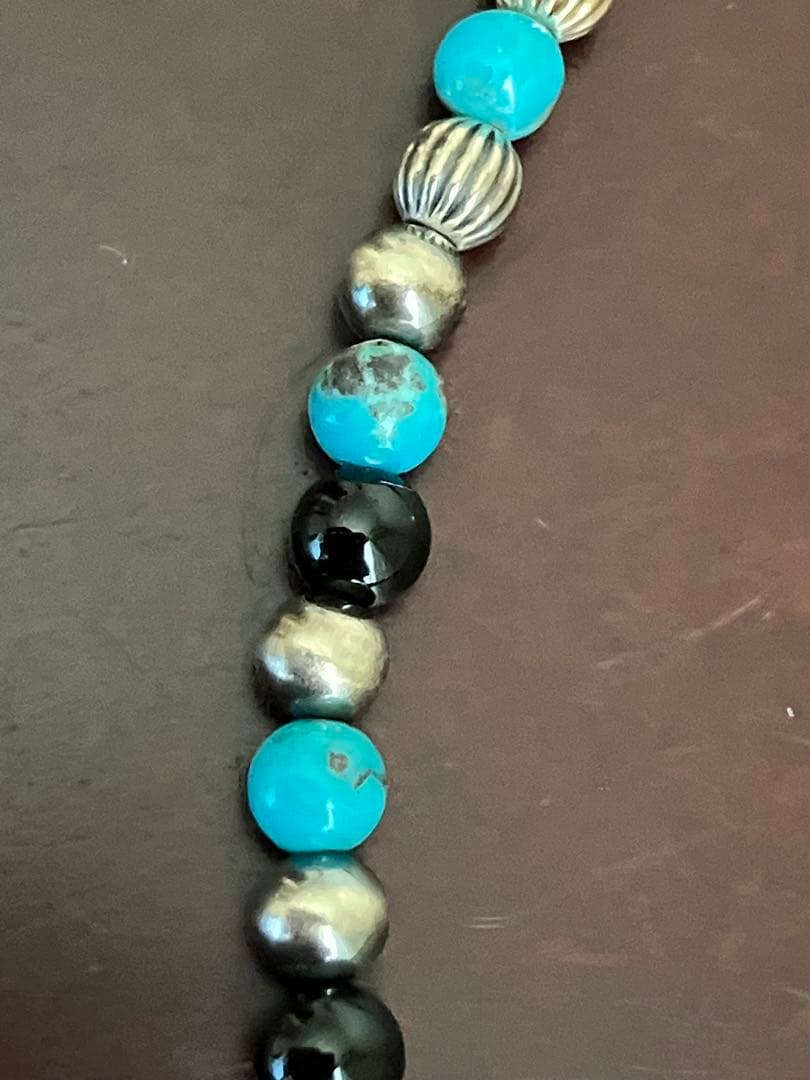 オニキス　ターコイズ　ナバホパール　ネックレス