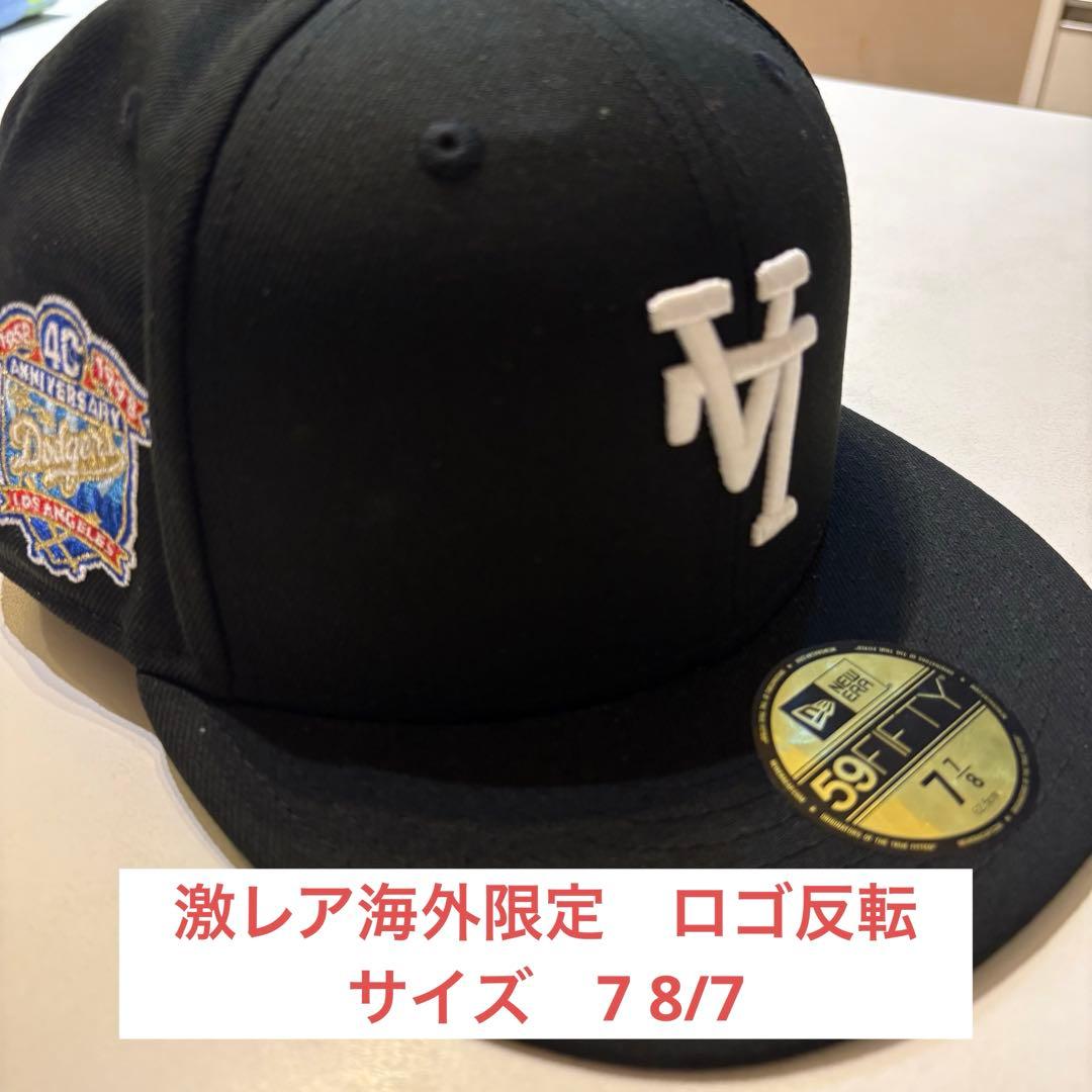 海外限定 ドジャース 59FIFTY 40th LA逆ロゴ ブラック 7 8/7