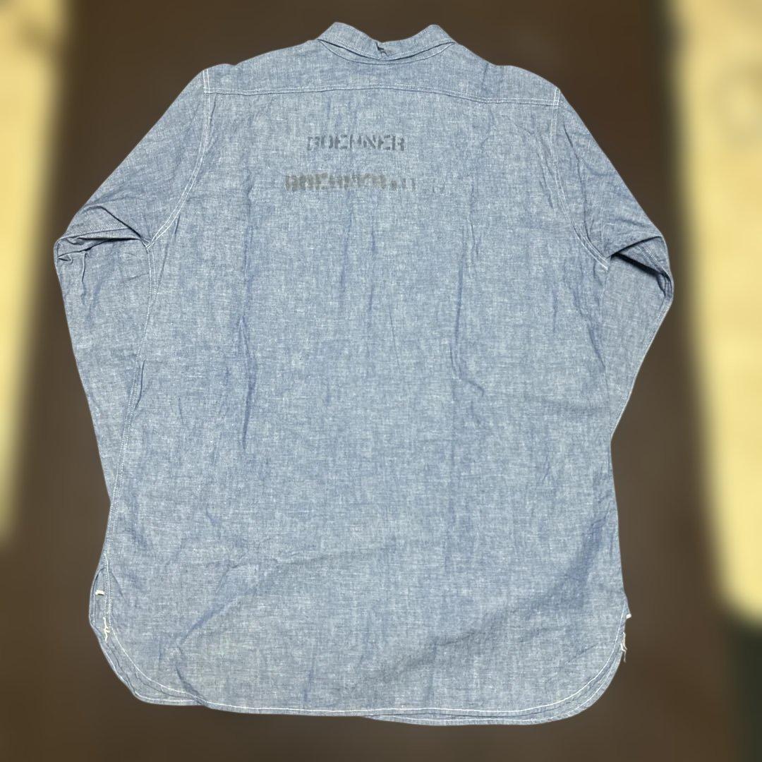 Warehouseシャンブレーシャツ 前面ポケット付き