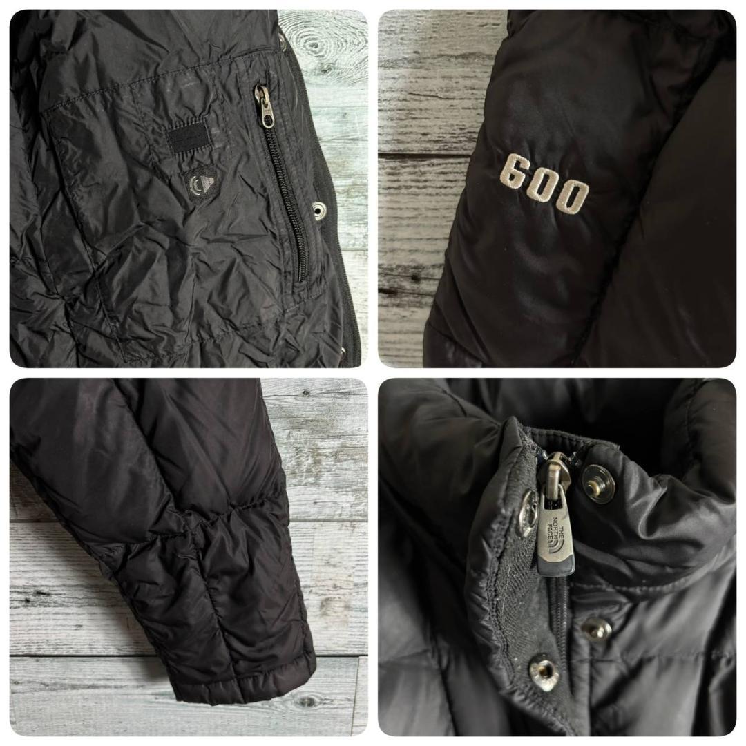 ザノースフェイス ダウンジャケット 600フィル　刺繍ロゴ　レディースM　黒