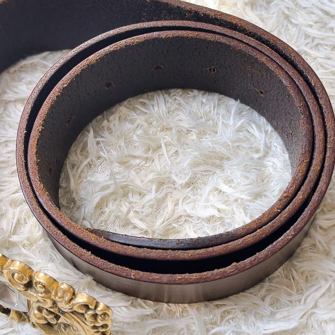 ドルチェ&ガッバーナ ロゴ バックル ベルト ドルガバ DG ブラウン　y2k