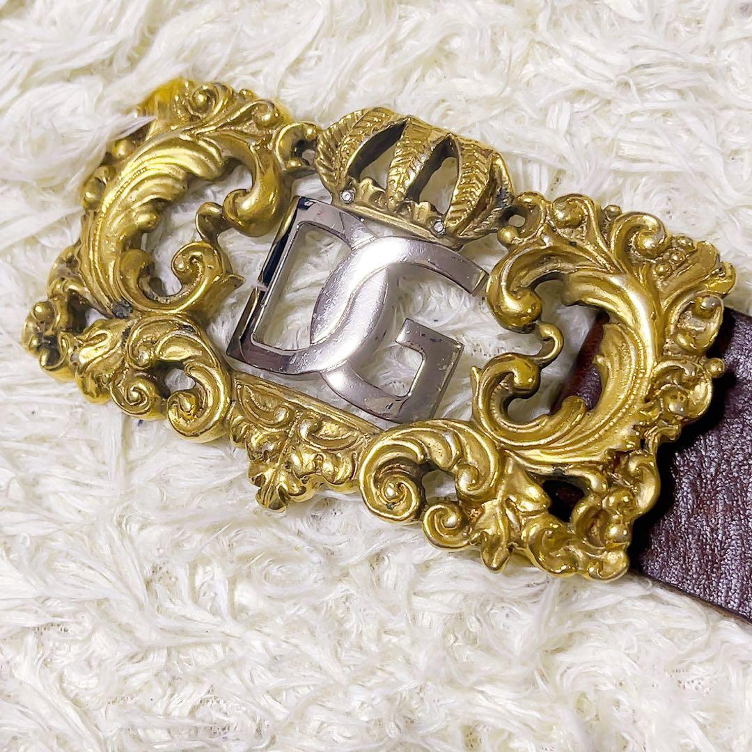 ドルチェ&ガッバーナ ロゴ バックル ベルト ドルガバ DG ブラウン　y2k