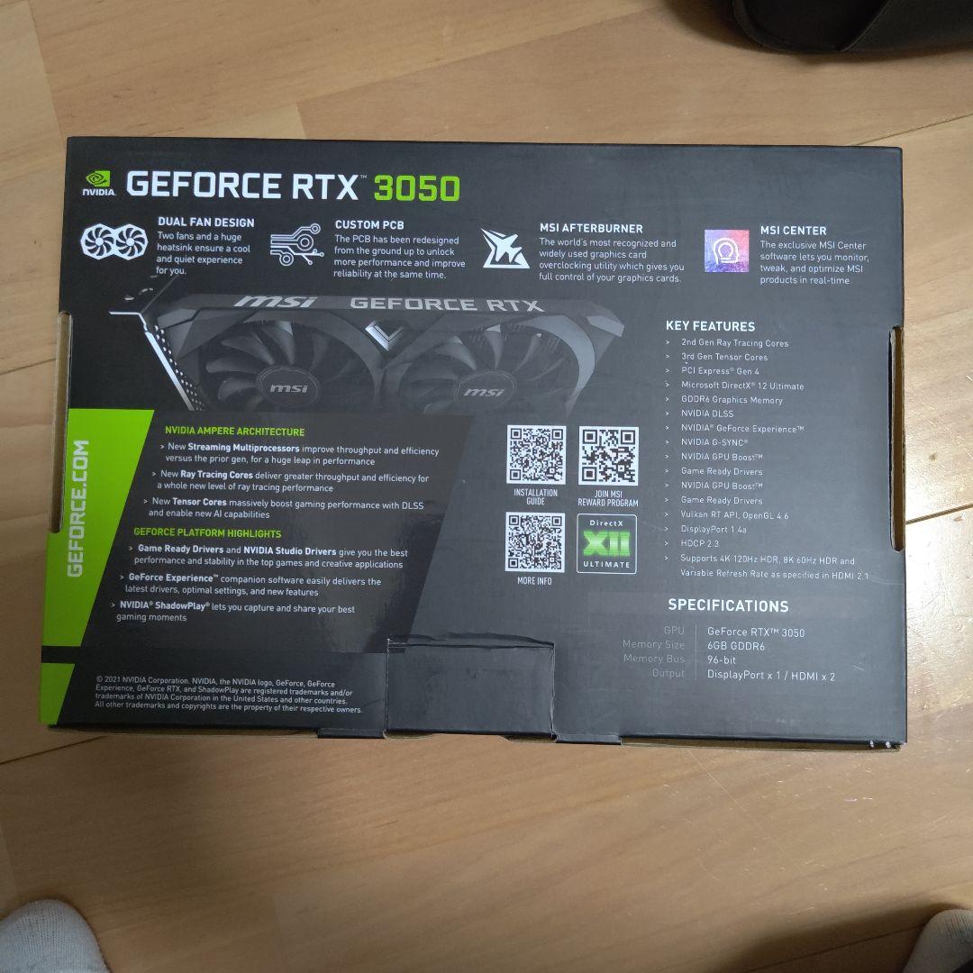 MSI GeForce RTX 3050 6GB GDDR6　GeForce