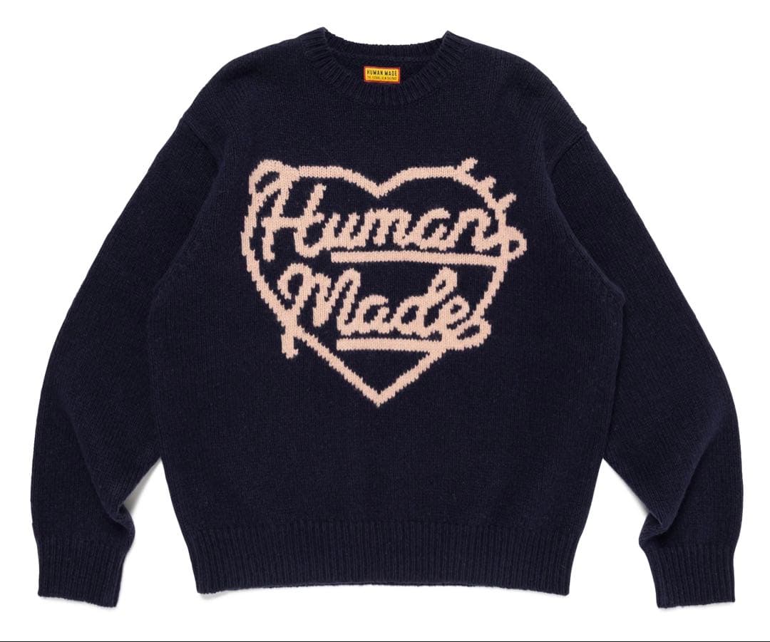 HUMANMADE 26SS HEART KNIT SWEATER 紺M