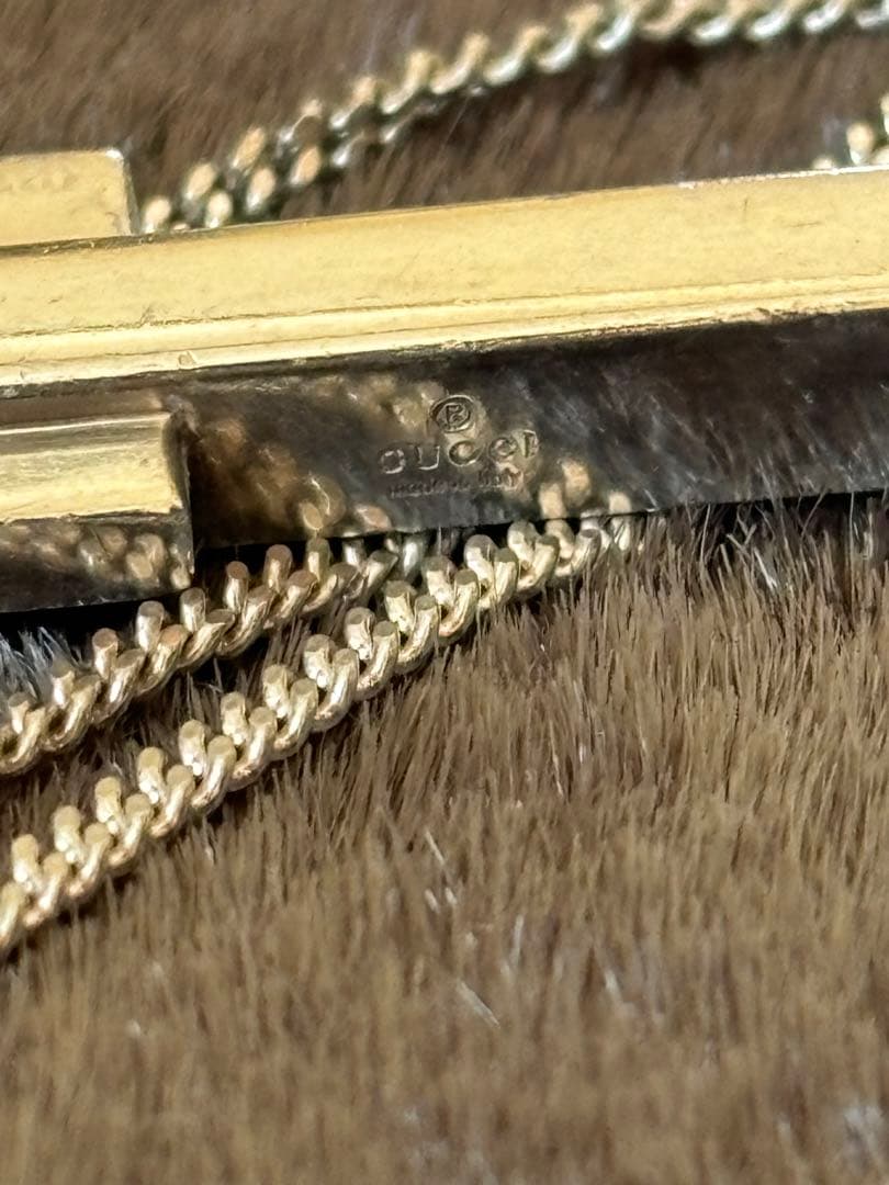 925刻印入り金属製十字架ネックレスGUCCI 60cm