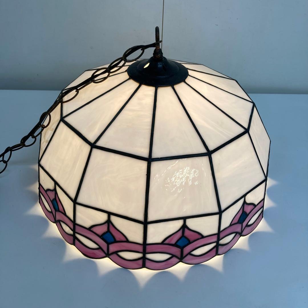 A281-53 アンティーク ステンドグラス吊り下げ照明器具 吊り下げランプ