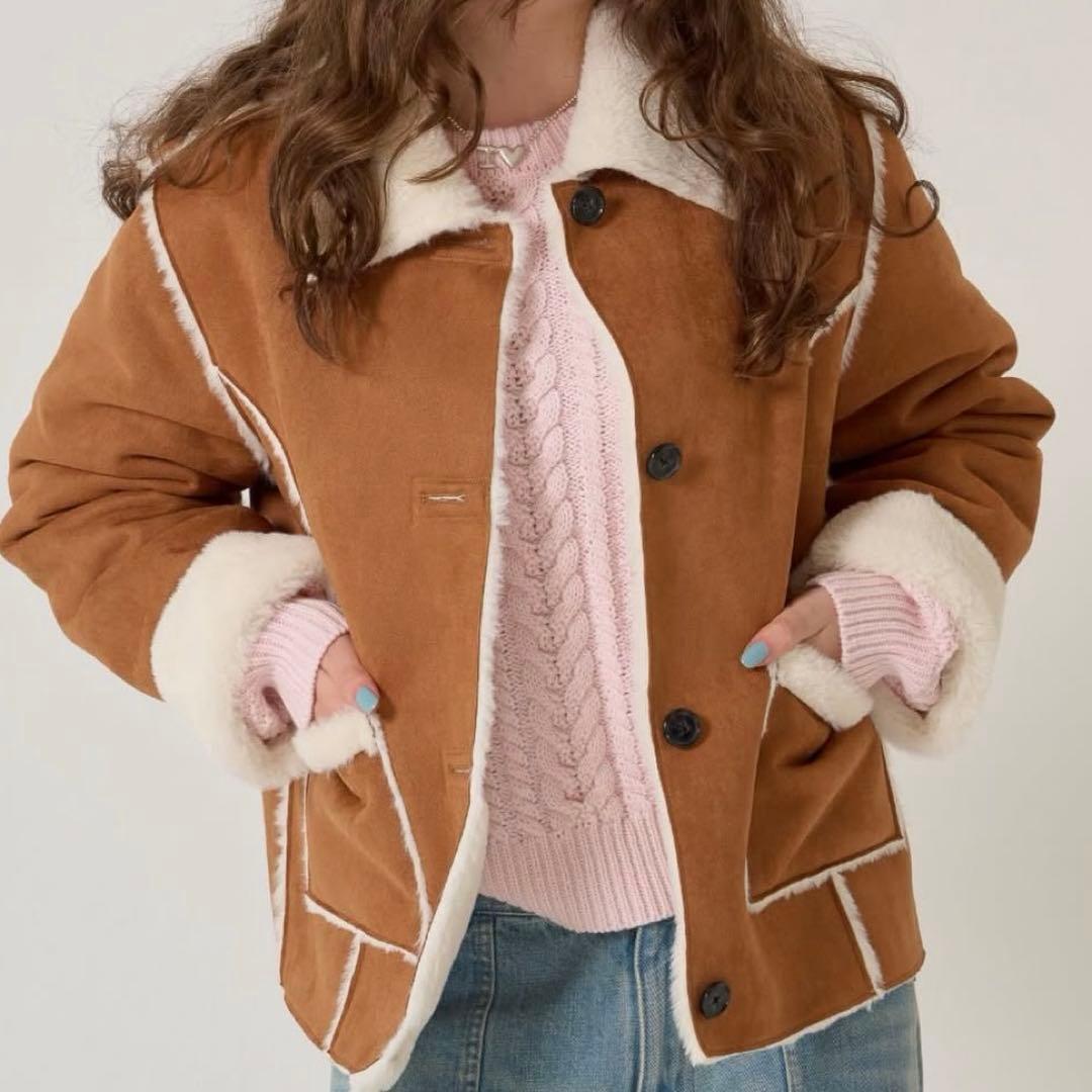 TINA:JOJUN フェイクスエードアウター ブラウン